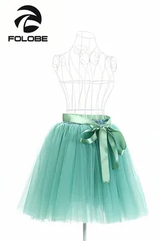 FOLOBE Šviesiai Žalia Baleto Mdc Tiulio Sijonai Moterų Suaugusiųjų Aukšto Liemens Sijonas Dancewear Derliaus Lolita Mergina faldas saias