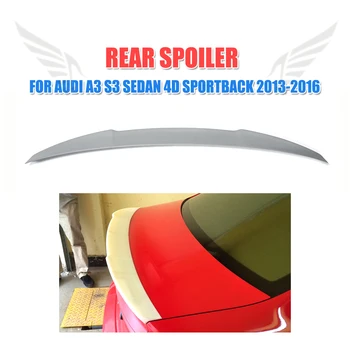 Galiniai Įkrovos Lūpų Spoileris Sparnas Audi A3 Standarto S3 Sedanas 4 Durų 2013-2016 m. FRP Pilka / Anglies Pluošto Kamieno Lipdukas Užsakymą Spoileris