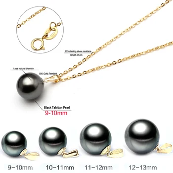 Gamtos black pearl karoliai, papuošalai,18k auksu pakabukas tahitain perlų papuošalai moterims,nekilnojamojo jūros perlų papuošalai bauda dovana