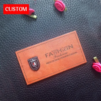 Gamyklos privačių customzied PU įspaustu etiketės, siuvimo, drabužių mados mažų metalo oda etiketės asmeninį drabužis užsakymą