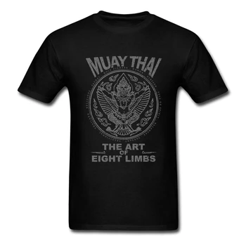 Garuda Muay Thai Marškinėliai trumpomis Rankovėmis Drabužius 2017 Naujas Homme Vaikinas 3XL O-kaklo Medvilnės Juokinga T Shirts