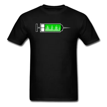Gyvos Muzikos Švirkštų Piktogramą Edition Unikali Vyrų T-shirt Dizainas Medvilnės Viršuje Užsakymą Bendrovės Aukštos Kokybės Marškinėliai