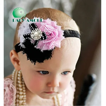 Gėlių Baby Girl Hairband Naujagimių galvos Apdangalai, Vaikų Rožančiai Skarelės Vaikai Plaukai Šukos Mergina Elastingas Plaukų Juostos Kepurės 200pcs/daug