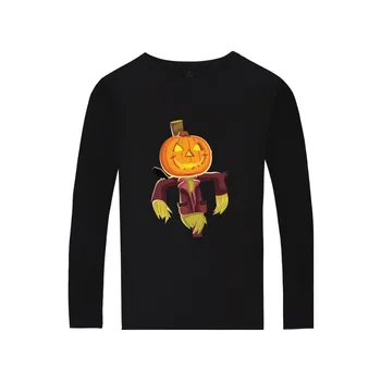 Helovinas Jack-o-lantern T-Shirt įvairių Moliūgų Modelio Drabužius ilgomis Rankovėmis Tees All Hallows' Vakare Drabužiai