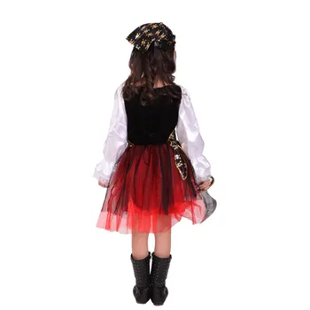 Helovinas Prabangus Piratų kostiumai mergaitėms, Vaikams, Vaikų šalis, cosplay kostiumai vaikams, vaikų drabužiai, pilnas komplektas Šukuosena, suknelė