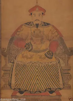 Išskirtinį Kinijos klasikinės pažymėkite tapyba - Čing Dinastijos Imperatorius 