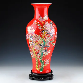 Jingdezhen keramikos Kinija xishangmeishao raudona vaza slidinėti apdailos nuotakos modernių Namų Dekoravimo papuošalai