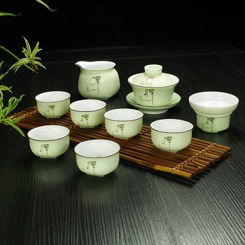 Jingdezhen Kinijos spalvos jūros vandens Arbatos Rinkinys Keramikos, Porceliano Keramikos Mėlynos ir Baltos Arbatos Puodelio Arbatos Kung Fu Arbatos Rinkinys