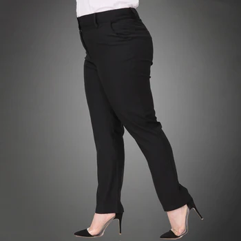 Jinsen Aite Rudenį, Pavasarį, Kelnės Moterims, Visas Ilgis Juoda Plius Dydis Oficialaus Verslo Biuro darbo drabužiai Kelnės Pantalon Femme JS73
