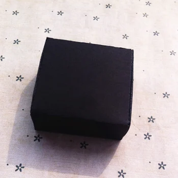 Juodo Popieriaus Langelį Jewelelry Dovana 20pcs/lot 5.5x5.5x2.5cm Juodos spalvos popierinė Dėžutė Pakuotės, Dėžutės Vestuvių Karamelinis Pyragas 