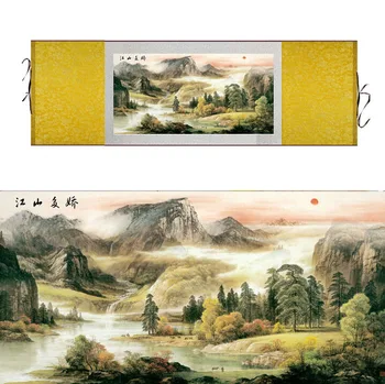 Kalnų ir Upių meno tapybos Kinų tradicinio kraštovaizdžio kalnų ir upių tapybos Kinų Plauti tapyba