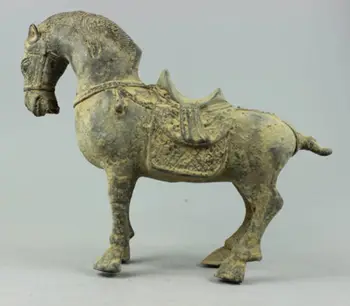 Kolekcines, antikvariniai Dekoruoti Senus 270 metų rankų darbas Bronzos skulptūra Arklio statula