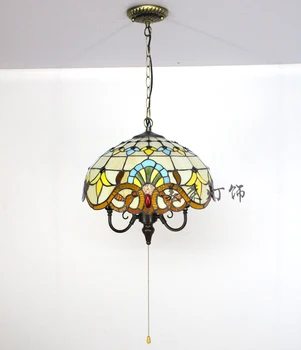 Kūrybos traukti Pakabukas Šviesos jungiklis priedai veltiniams, vilna lempa valgomojo lempa Tiffany Baroko pakabukas šviesos juosta lempos DF34