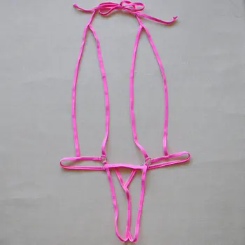 Labai Seksualus Permatomas String Bikini Slutty Ne padengti Moterų Bikinis Kieto Juoda/Raudona/Rožinė G-String biquini