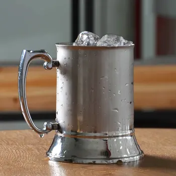 Liepsnos Kokteilių taures Nerūdijančio plieno alaus bokalas su rankena didelis puodelis ledo liepsna nerūdijančio plieno kokteilių taurės