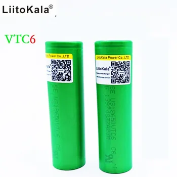 Liitokala 2VNT/DAUG Originalus 3,6 V 18650 US18650 VTC6 3000mAh 30A E-Cig Baterija