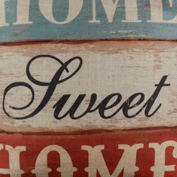 LINKWELL Pagalvės užvalkalą už kanapės Pagalvėlė Padengti 18x18 colių Retro Medžio Išvaizdą Home Sweet Home Žodžiai Monograma Shabby Chic Retro Stiliaus