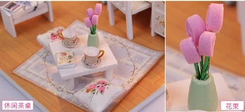 M. Naujos Atvykti Lėlės Namas miniatura 3D Medinio 