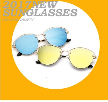 Mados Akiniai nuo saulės Moterims, Veidrodis 2017 M. Naujos Prekės Dizaineris Lady Moterų Butas objektyvas Saulės akiniai UV400 Moteris