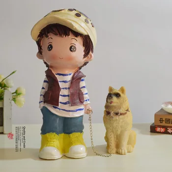 Mados kūrybos namų dekoracijas dervos amatų papuošalai asmeninį papuošalų piggy bank šuo berniukas 02