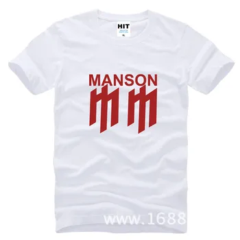 Marilyn Manson metalo roko vyriški T-Shirt Marškinėliai Vyrams M. Naujos Trumpas Rankovės O Kaklo Medvilnės Atsitiktinis Viršų Tee Camisetas Masculina