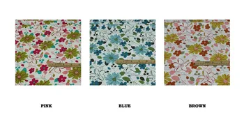 Medvilnės ir lino SIELOVADOS rožinė mėlyna ruda didelis gėlių spausdinti tekstilės 