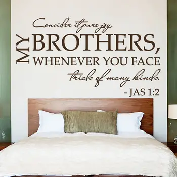 Meno Miegamojo Sienos Lipdukai Biblijos Eilutes Psalmių James 1:2 Mano, kad Tai Grynas Džiaugsmas Vinilo 