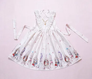 Mielas Moterų Suknelė Paukščių Sodas & Delfinų Žvaigždėtas Dangus Temą Suknelė Skristi Rankovėmis Suspender Lolita Dress