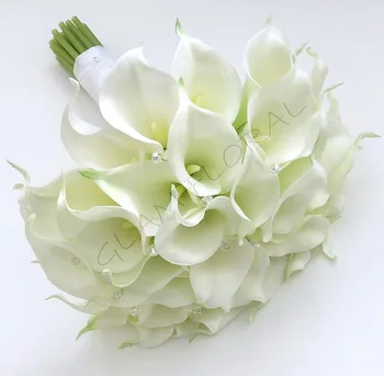 Modeliavimo geltona balta calla lily nuotakos puokštės vestuvių nuotaka bridesmaid fotografijos žiedai 10 cm daugiaspalvis