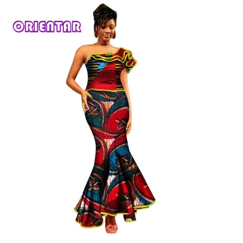 Moterų sijonas nustatyti afrikos dashiki moterų tradiciniai heidi bazin print plus size dashiki afrikos suknelės moterims kostiumas 2 vnt WY2785