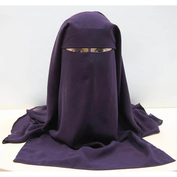 Musulmonų Bandana Šalikas Islamo 3 sluoksnių Niqab Burqa Juoda Veidą Padengti variklio Dangtis, Hijab Bžūp Šydas, galvos Apdangalai, Abaja Wrap Ramadanas Malda