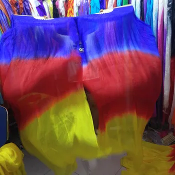 Naujas 2016 nekilnojamojo Šilko šokių Gerbėjas Vualiai Seksualus pilvo šokio Grynas nekilnojamojo Šilko Gerbėjai 180*90 cm Mėlyna/Raudona/Geltona naujas dažyti spalva