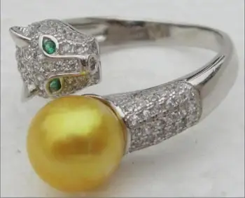 Naujas natūralios rąsto AAA 10-11mm pietų jūros white pearl ring>>>sidabro auskarai moterims, Nemokamas pristatymas