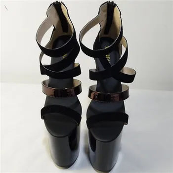 Naujas storio su vasaros sandalai ultra-high vandeniui Taivane 18 cm storio juodos apačios klubo moterų bateliai, aukštakulniai