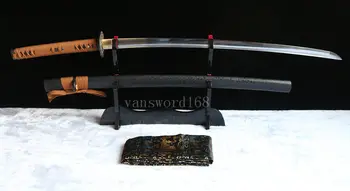 Nemokamai stovėti +kardas Full Tang Vertus kalvė 1060 Didelis anglies plieno Japonijos Samurajų Kardas katana aštrus.