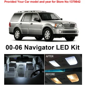 Nemokamas Pristatymas 6Pcs/Daug automobilių-optikos Xenon Balta Pakuotė Rinkinys, LED Salono Apšvietimas Už Lincoln NAVIGATOR 2000-2006 m.