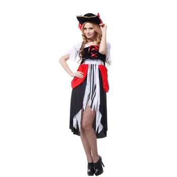Nemokamas Pristatymas Dabitiškas Wench Piratų cosplay Kostiumas Seksualus piratų kostiumai suaugusių moterų kambarinės drabužių