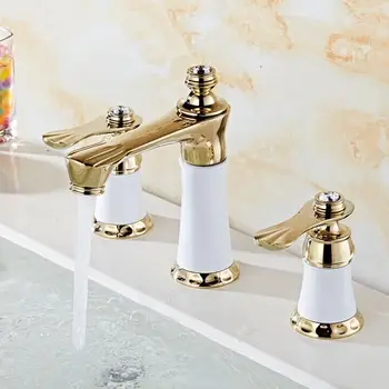 Nemokamas Pristatymas Prabanga Krioklys vonios maišytuvas vonios kambarys, vonia maišytuvas čiaupai su ranka 4 gabalus nustatyti Bathub baseino maišytuvas