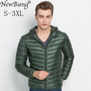 NewBang Brand Mens Down Jacket With Hood Ultra Light Down Jacket Men Winter Feather Parkas For Men Windbreaker Plus Down Coat