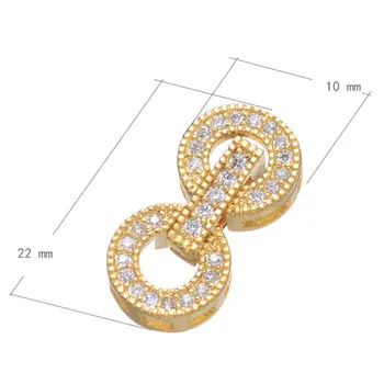 Newest Copper Micro Pave Zircon Double Clasps Connector Charms For Pearl Necklace And Bracelet Jewelry CHFC02