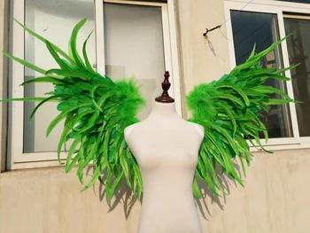 Nuostabi žalia plunksnų sparnai Cosplay fotografijos Žaidimo Ekrano Žaidimas šaudymo rekvizitai air express nemokamas pristatymas