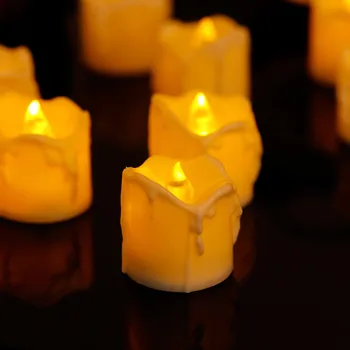 Pakuotėje yra 12 Mirgėjimas Geltona velas decorativa, Romantiškas LED Baterija Vestuvių Žvakės, Flameless Žvakė, lempa, vidaus Apdaila
