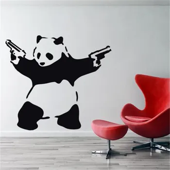 Panda Siena Lipdukas Namų Dekoro Street Art Vinyl Automobilio Langų Lipdukai Trafaretas Grafiti Loptop Lipdukai Namo Apdaila