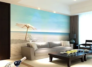 Paplūdimys gamtos kraštovaizdžio, sienų dangos freskomis už kambarį TELEVIZIJA miegamojo fono sienos popieriaus Papel de parede