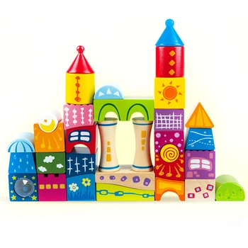 Pasakų pilį stambūs grūdų medinis pastatas, kūdikių žaislai, dėlionės, vandens pagrindo, žali dažai netoksiškas bekvapis vaikų žaislai