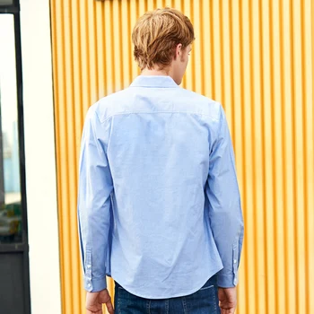 Pioneer Stovykla naują atvykimo atsitiktinis marškinėliai vyrams, prekės ženklą, rudenį, pavasarį ilgomis rankovėmis marškinėliai vyrų aukščiausios kokybės šviesos tamsiai mėlyna ACT701229