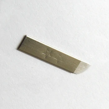 Plieno Microblading Adatos 14CF permanentinis Makiažas Vadovas Antakių Ašmenys 14 pin Pin tipas individualiai sterilūs suvynioti