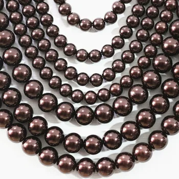Prakaito chololate turas imitacija shell perlų moterų mados 7 eilių karoliai, auskarai, pakabukai dovana, papuošalai, nustatykite B1309