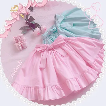 Princesė saldus lolita Bobon21 lolita stiliaus Macarons saldainiai spalvos skėtis sijonas bowknot sijonas B1481