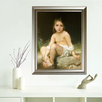 Rankų darbo Aliejaus tapybai reprodukcijai Vaiką į Vonią William Bouguereau